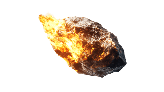 Fiery Asteroid Hurtling Through the Cosmos png