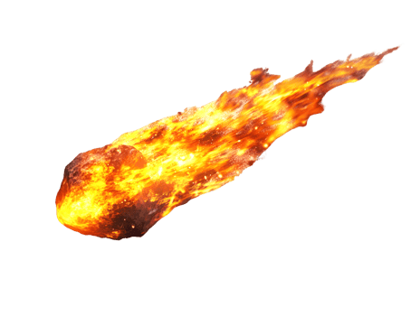 Fiery Meteoroid Blazing Across the Night Sky png
