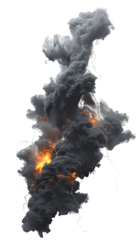 Fiery Smoke Explosion with Dynamic Swirling Patterns png