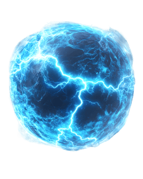Glowing Blue Energy Sphere Abstract Digital Art png