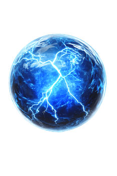 Luminous Blue Energy Sphere with Crackling Lightning png