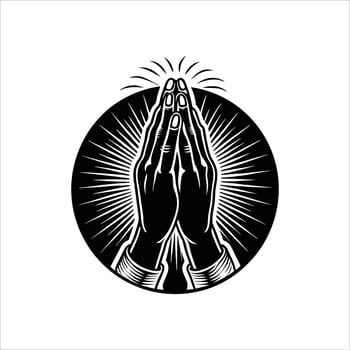 Praying Hands Black and vector