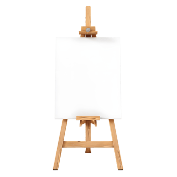 Wooden easel stand for painting isolated on transparent background. png