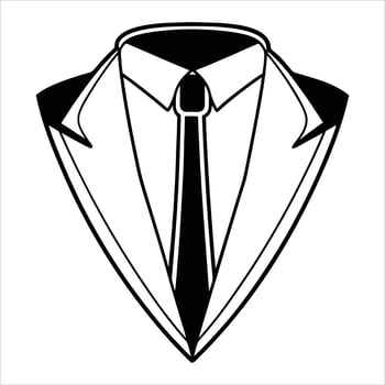 Sleek Black Tie Tuxedo Suit Illustration vector