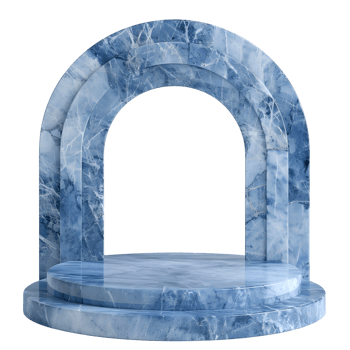 Marble Archway with Detailed Carvings Isolated on Transparent Background png