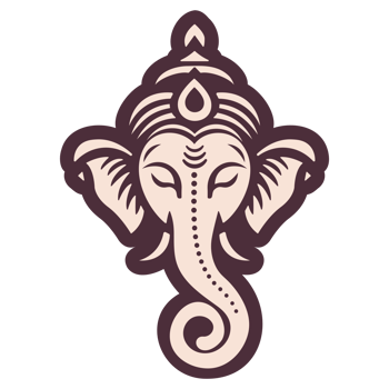 Lord Ganesha head logo flat illustration isolated on transparent background png