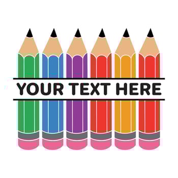 Whimsical School Supplies Pencil Art Bundle vector