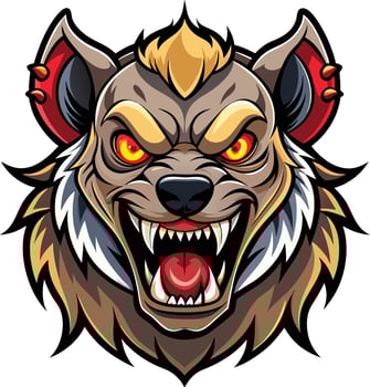 Mascot terrible Hyena Head. vector