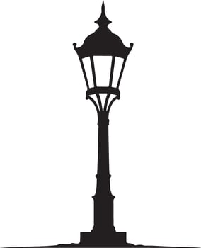 Black and white lamp post simple design vector