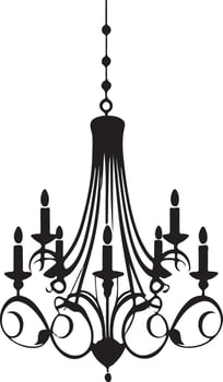 chandelier silhouette artwork vector