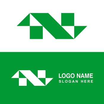 Modern graphic N shape logo. vector