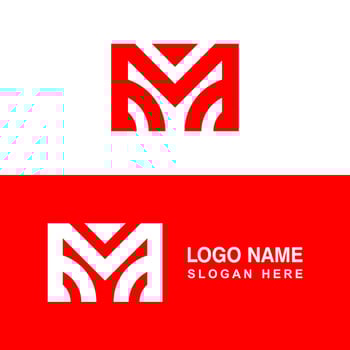 Simple M logo template. vector