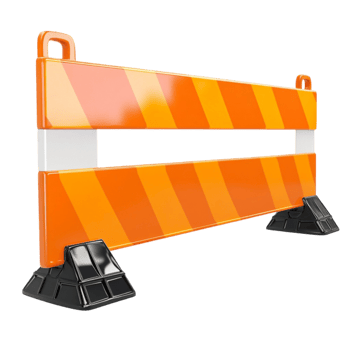 Orange and Black Striped Construction Barricade for Safety png
