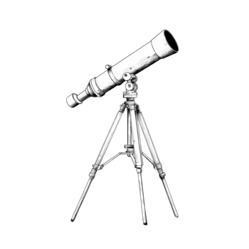 A detailed telescope with a sleek design on a sturdy tripod for stargazing. png