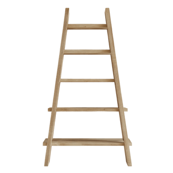 A wooden ladder stands upright, perfect for home improvement and DIY projects. png
