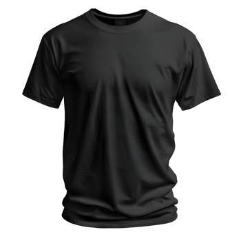 Basic Black T-Shirt Isolated on Transparent Background png