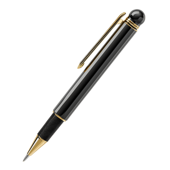 Black and Gold Pen isolated on transparent background png