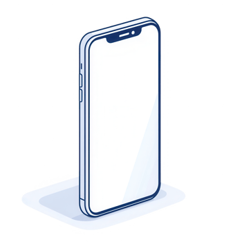 Minimalistic smartphone design showcased on a sleek surface. png