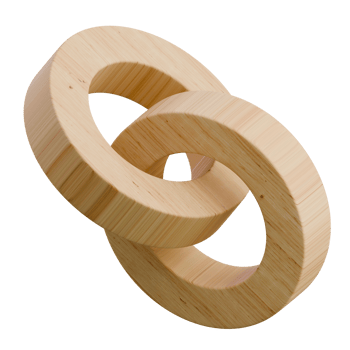 Dual disk 3D Wooden Abstract Shape Icon png