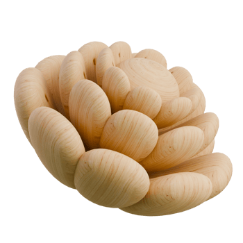Flower Ball 3D Wooden Abstract Shape Icon png