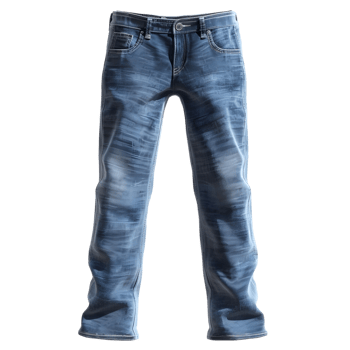 Faded Blue Slim-Fit Jeans with Distressed Detailing isolated on transparent background png