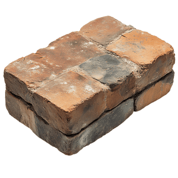 stack of red bricks isolated highlighting their rugged design and durability perfect for projects and concepts focusing on construction industrial work or architecture png
