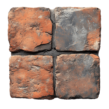 brick . stack of bricks top view isolated. red bricks for construction and industrial sites png