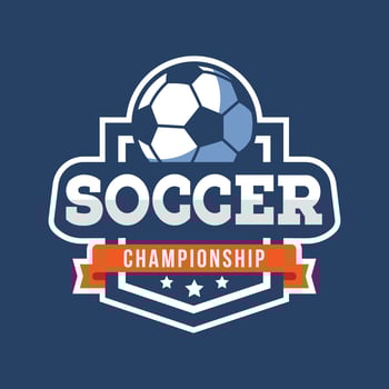 Soccer Logo or football club sign Badge. Football logo with shield background design Sport games, Sporting equipment, Emblem. vector