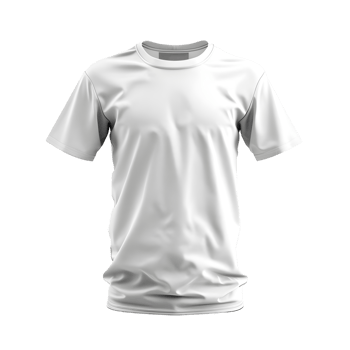 Plain white t-shirt with a standard fit, isolated on a transparent background png