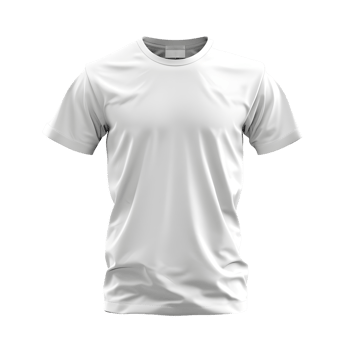 Sleek white t-shirt design with natural folds, isolated on a transparent background png