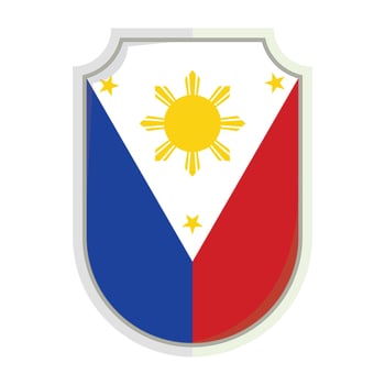 NPhilippine national flag shield Badge element clipart vector