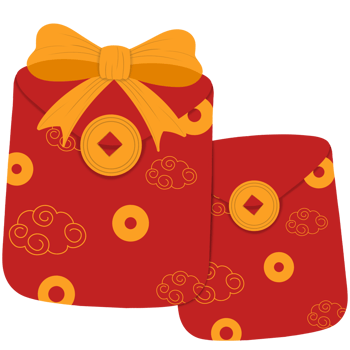 Traditional Red Envelope Pattern for Greeting Cards png
