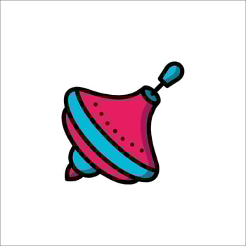 A colorful toy flying saucer icon vector