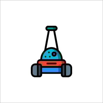 A robot lawn mower icon on a white background vector