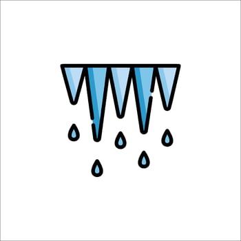 Ice icon with drops of water on it vector