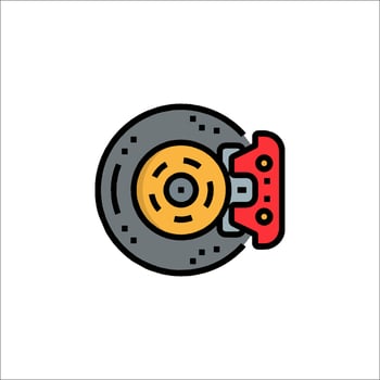 A record player icon with a red and yellow disc vector