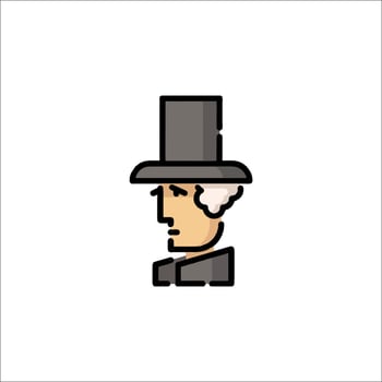 A man in a top hat icon vector