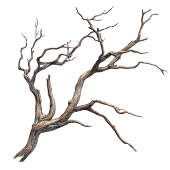 Sparse Twisted Tree Branch with No Leaves png