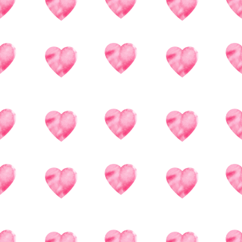 seamless pattern of valentine day theme with textured watercolor gradient pink hearts, hand draw illustration, sketch for party and event decoration png