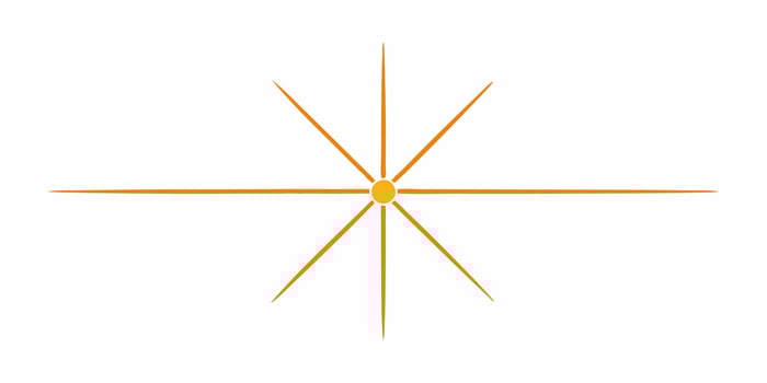 Minimal starburst underline ornament for headers and divider vector