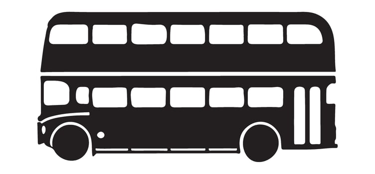 Classic Double Decker Bus Silhouette vector