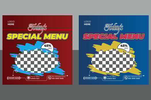 Modern Special Food Menu Social Media Post Design vector