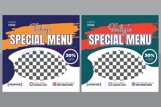 Special Food Social Media Post Design vector
