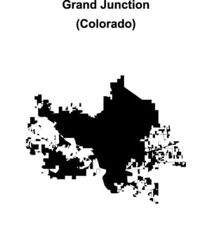 Grand Junction, Colorado blank outline map vector
