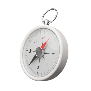 3d rendering realistic white compass illustration png