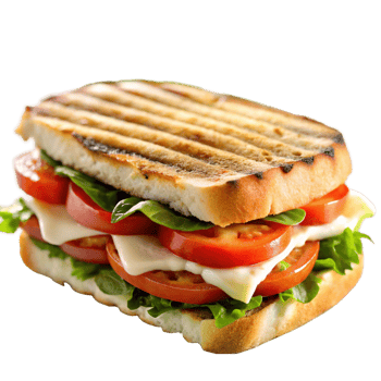 Tasty and crispy sandwich in transparent background png