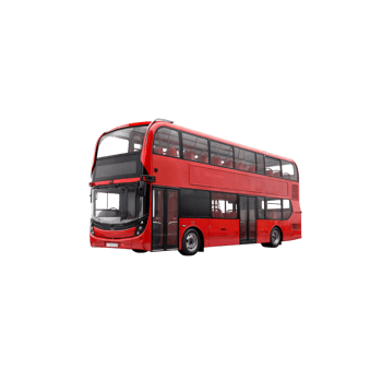 A red double decker bus is shown png