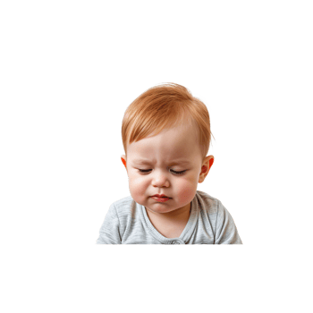 A baby is looking down at something png