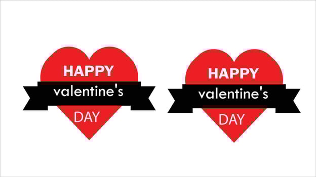 Two Happy Valentine's Day heart designs vector