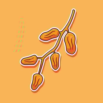 Fresh dried dates fruits illustration celebrate eid mubarak event with flat design concept vector